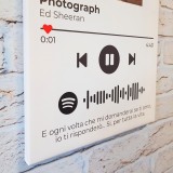 Quadro in tela Spotify con canzone scansionabile, foto e frase