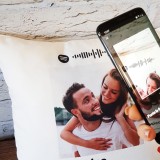 Cuscino spotify con codice scansionabile, foto e canzone preferita