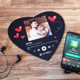 Tappettino mouse pad cuore personalizzato con codice spotify e foto