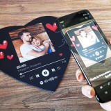 Tappettino mouse pad cuore personalizzato con codice spotify e foto