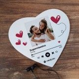 Tappettino mouse pad cuore personalizzato con codice spotify e foto