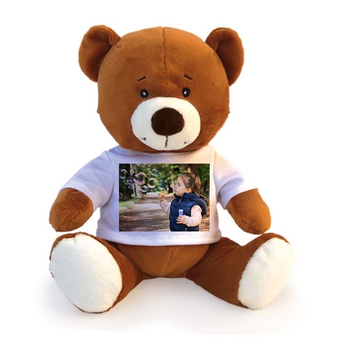 Orso peluche personalizzato con foto o scritta sulla maglietta