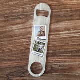 Apribottiglie personalizzato per il papà con due foto e dedica con i nomi