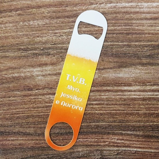 Apribottiglie personalizzato per il papà "Auguri al miglior papà del mondo" e nomi dal altro lato.