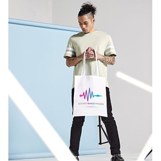 Borsa shopper personalizzata con foto, testo o logo.