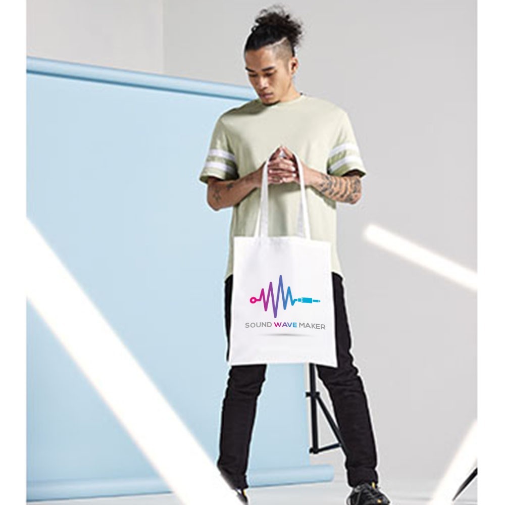 Borsa shopper personalizzata con foto, testo o logo.