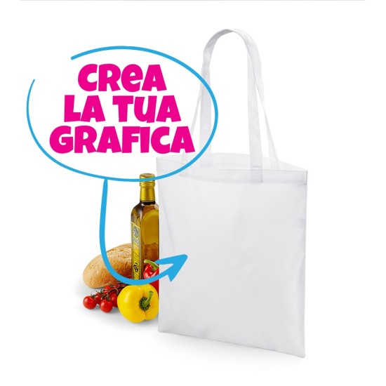 borsa shopper completamente personalizzata con la tua grafica testo, foto o logo