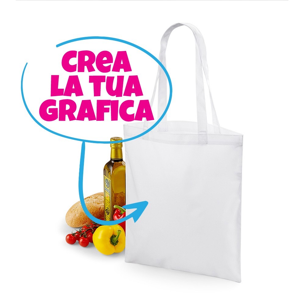 borsa shopper completamente personalizzata con la tua grafica testo, foto o logo