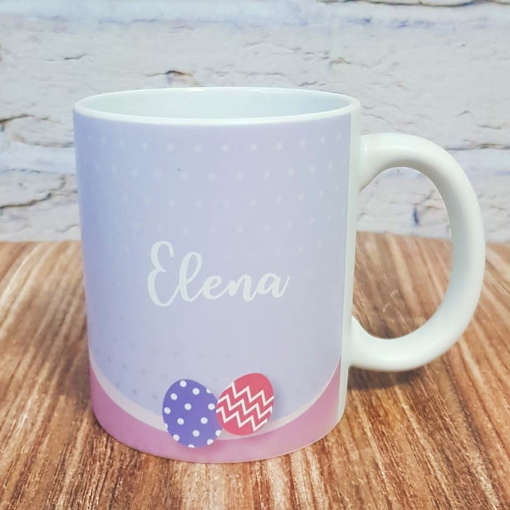 Tazza pasquale personalizzata con coniglietto e nome - Rosa