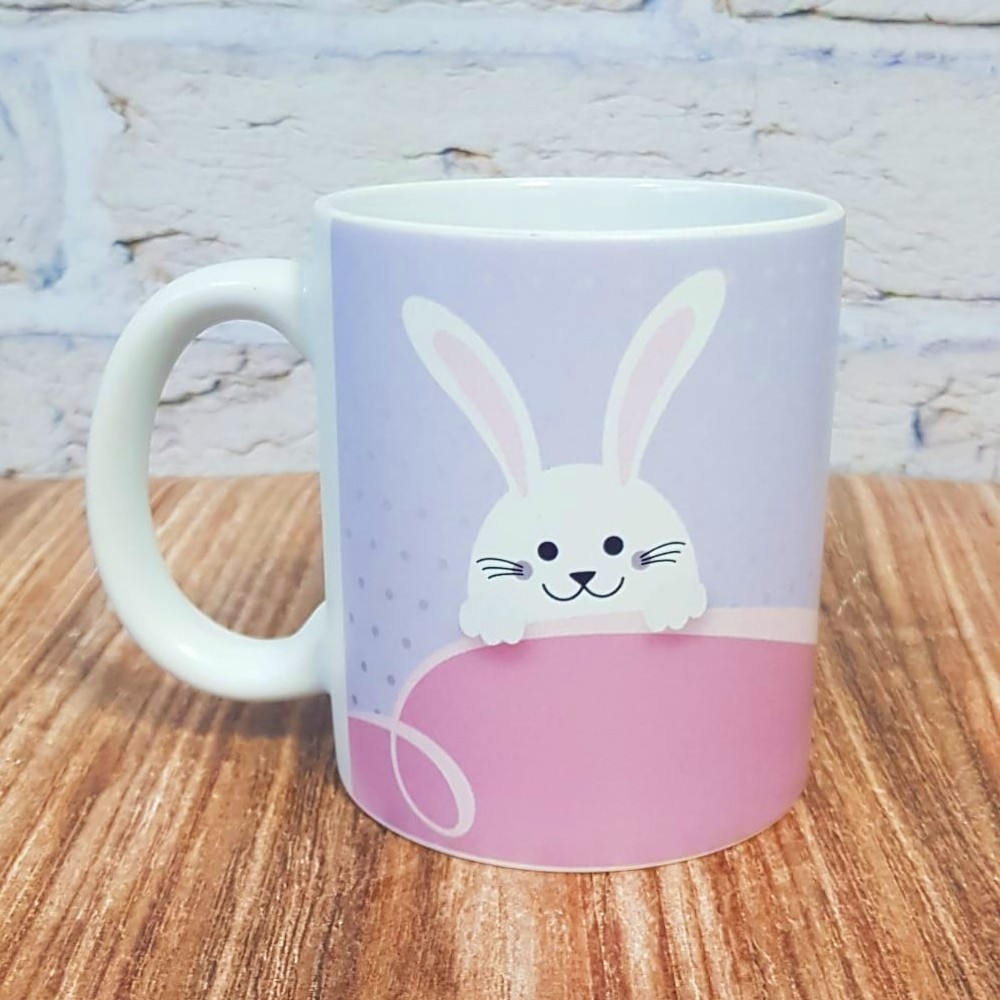 Tazza pasquale personalizzata con coniglietto e nome - Rosa