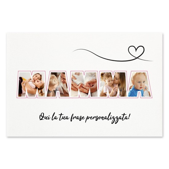 Quadro in tela regalo per la mamma, personalizzato con foto e dedica
