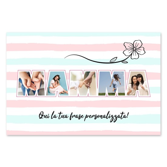 Quadro in tela canvas regalo personalizzato per la mamma con foto e dedica