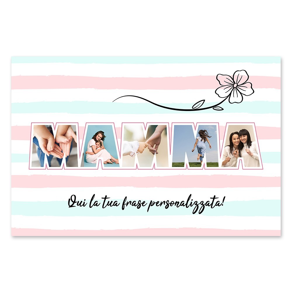 Quadro in tela canvas regalo personalizzato per la mamma con foto e dedica