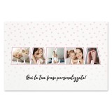 Quadro in tela canvas regalo personalizzato per la mamma con foto e dedica, sfondo cuori