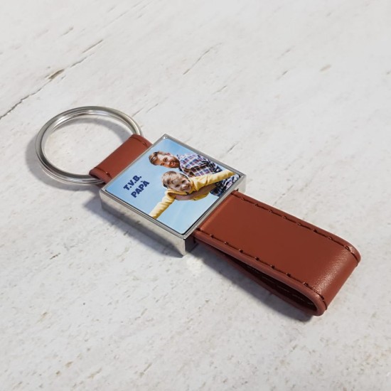 Portachiavi in similpelle personalizzato con foto testo