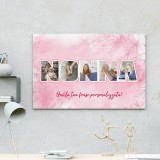 Quadro personalizzato, regalo per la nonna, con foto e dedica, in tela canvas e motivo floreale
