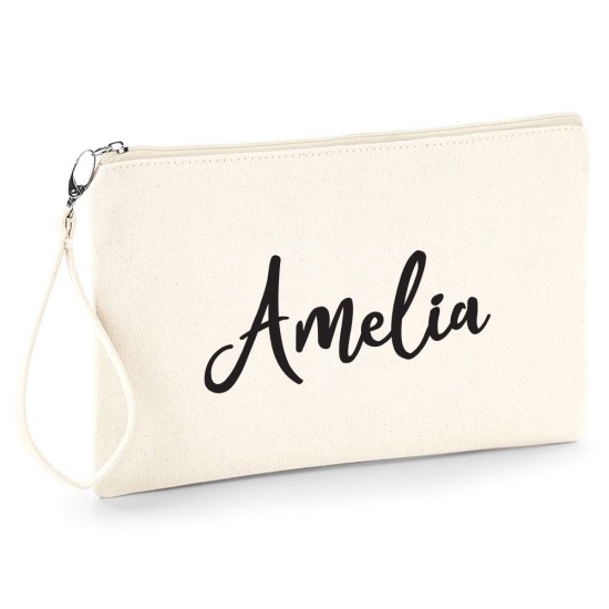 Borsa Shopper e pochette personalizzata per la mamma, in cotone e juta