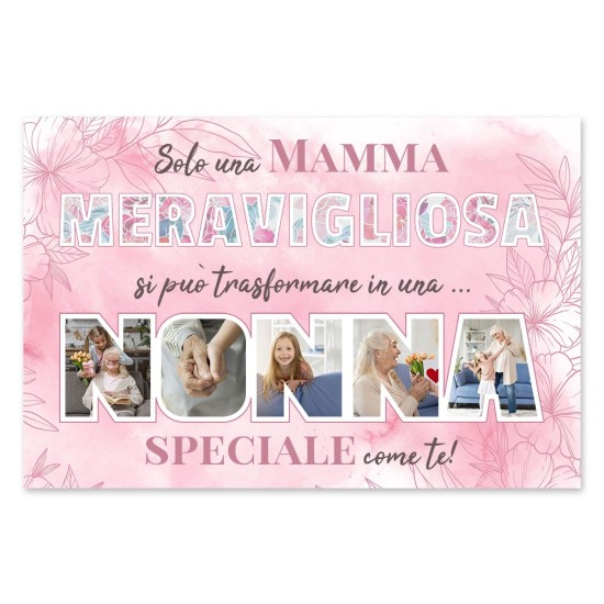 Quadro in tela regalo per la nonna personalizzato con foto