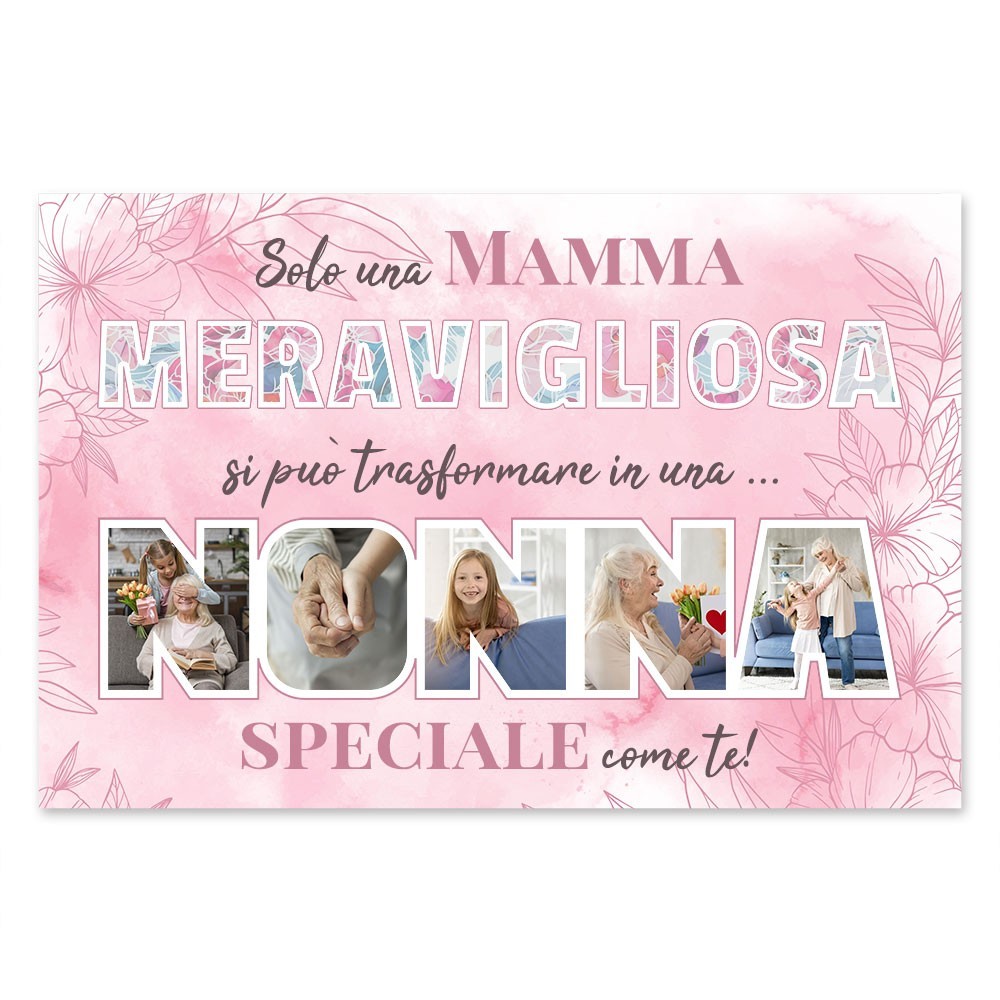 Quadro in tela regalo per la nonna personalizzato con foto
