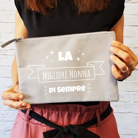 Pochette regalo per la nonna "La migliore nonna di sempre" personalizzata con nome