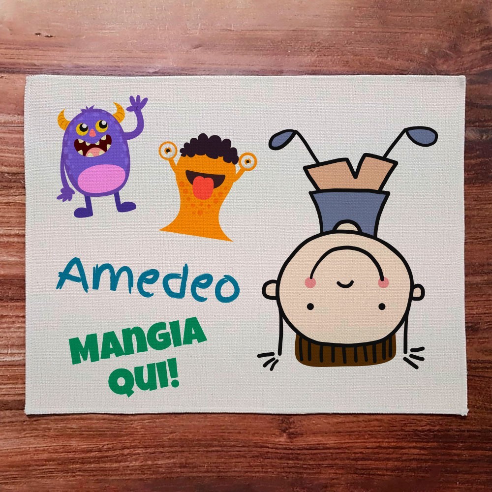 Tovaglietta Americana in canvas personalizzata con foto e testo