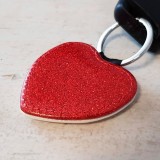 Portachiavi cuore in simipelle glitter da un lato e dedica per la super nonna con nome sul altro lato