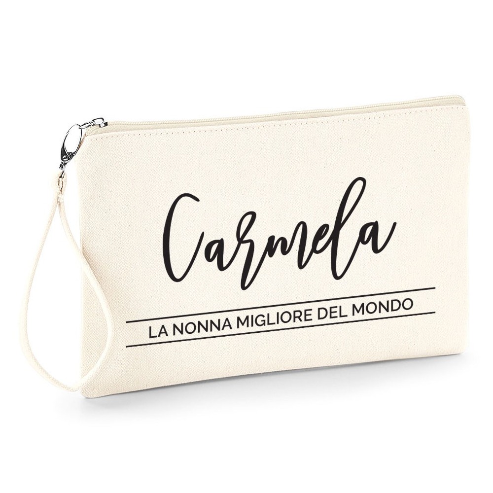 Pochette regalo per la nonna migliore del mondo personalizzata con nome