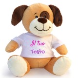 Cane peluche personalizzato con foto o scritta sulla maglietta