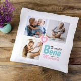 Cuscino regalo personalizzato per la mamma con 3 foto