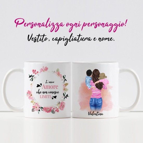 tazza mamma e due bambini