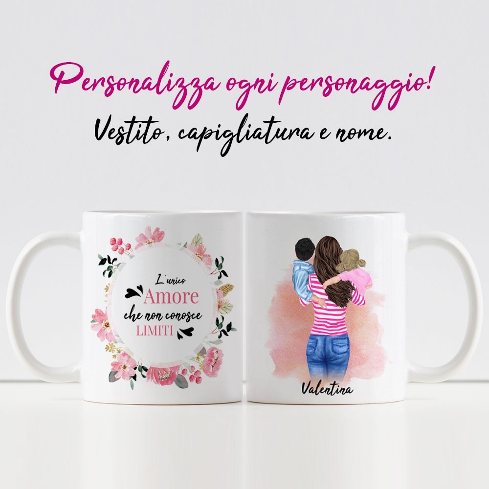 tazza mamma e due bambini
