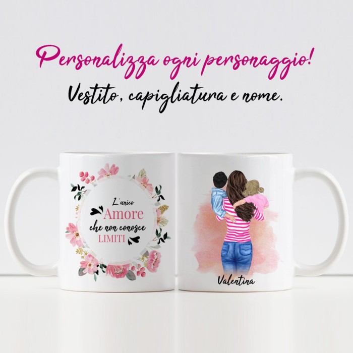 tazza mamma e due bambini