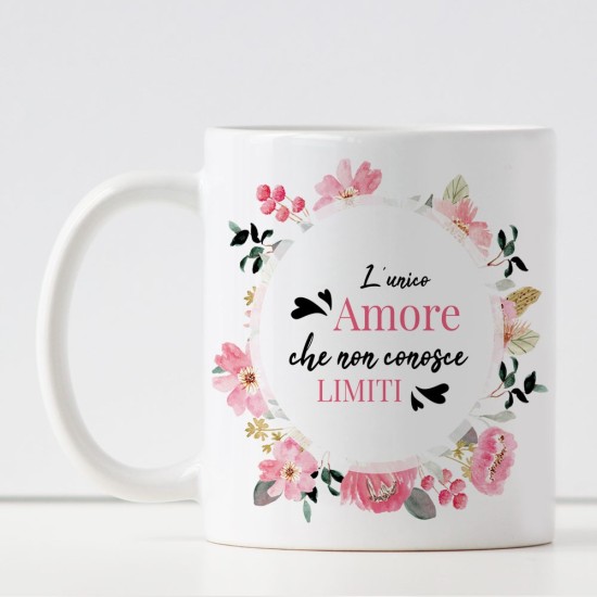Tazza personalizzata con mamma e due bambini ed i loro nomi