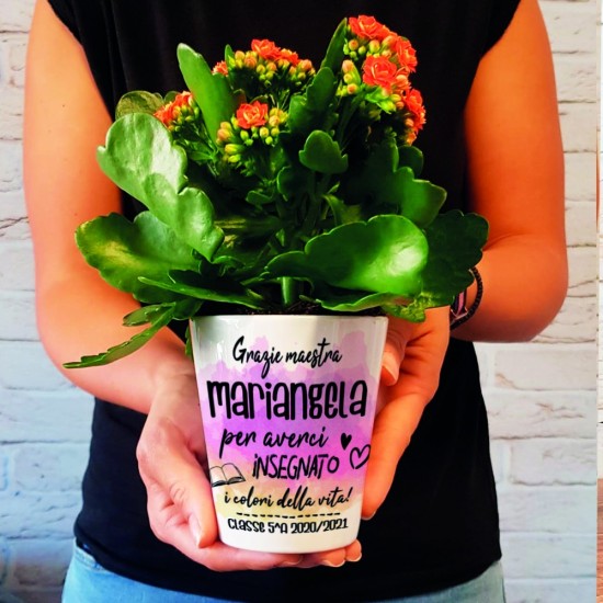 vaso fiori personalizzato regalo per la maestra