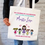 shopper personalizzata maestra con bambini
