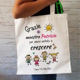 borsa shopper per la maestra o insegnante personalizzata