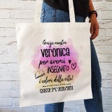 shopper per la maestra personalizzata con nome e classe