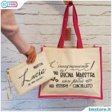 borsa maestra con pochette personalizzata