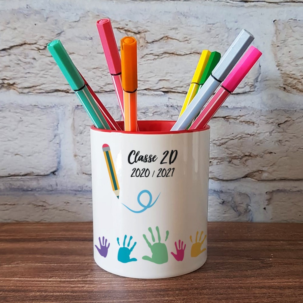 Porta Penne personalizzato con nome e classe per la maestra