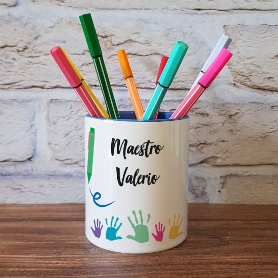 portapenne regalo personalizzato per un maestro con nome e classe