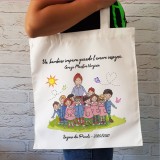Shopper con maestra personalizzata, dedica e nomi