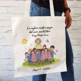 Shopper con maestra personalizzata, dedica e nomi