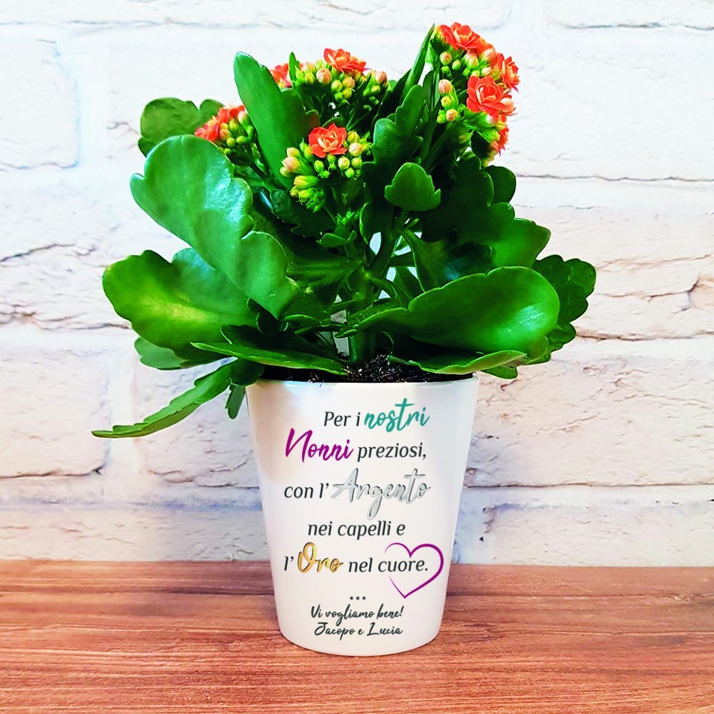 Vasetto per fiori regalo per i nonni personalizzato con nome/i