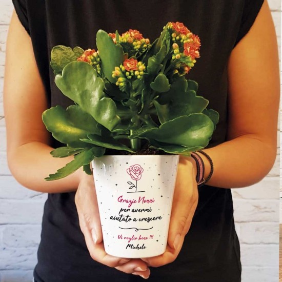 Vasetto per fiori regalo per i nonni personalizzato con nome/i