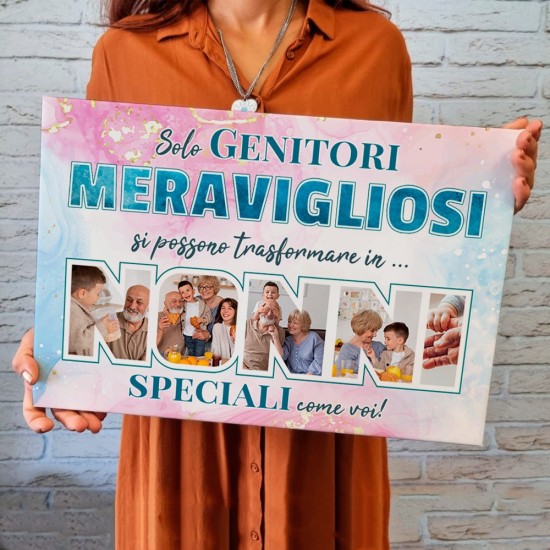 Quadro in tela regalo per i nonni personalizzato con foto