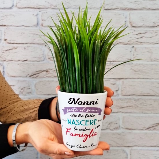 Vasetto per fiori regalo per i nonni personalizzato con nome/i