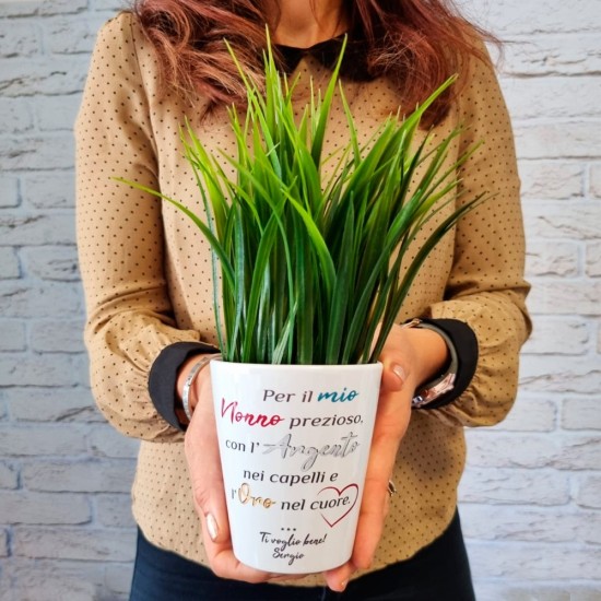 Vasetto per fiori regalo per i nonni personalizzato con nome/i
