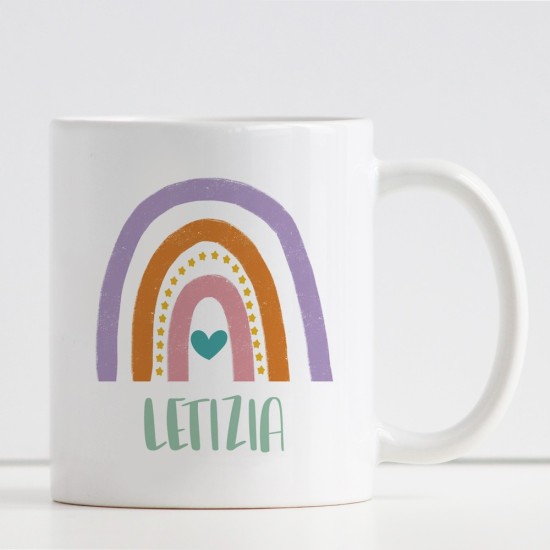 Tazza personalizzata con nome e Arcobaleno
