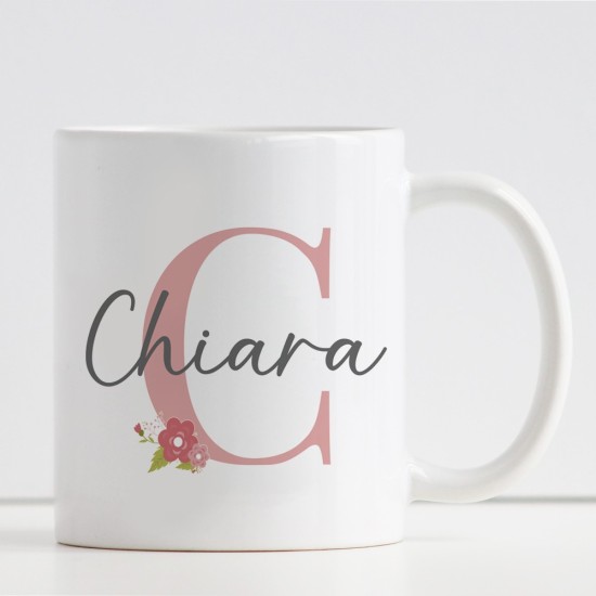 Tazza Monogram con iniziale e nome femminile