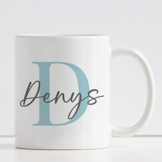 Tazza Monogram con iniziale e nome maschile